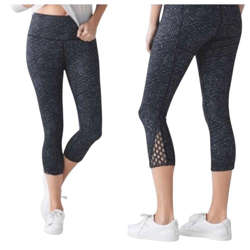 LULULEMON ATHLETICA True Self Crop II (Hi-Rise) 'Full On Luon 21' Size 4